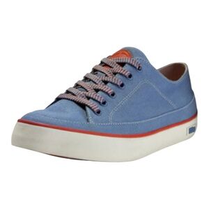 FitFlop Super T Sneaker Canvas Trainer Shoes Lace Sporty Blue Orange Women US 8